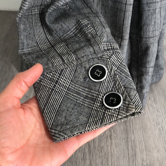 EUC RW&Co Black and Gray Cotton Plaid Coat Size S - Picture 5 of 14